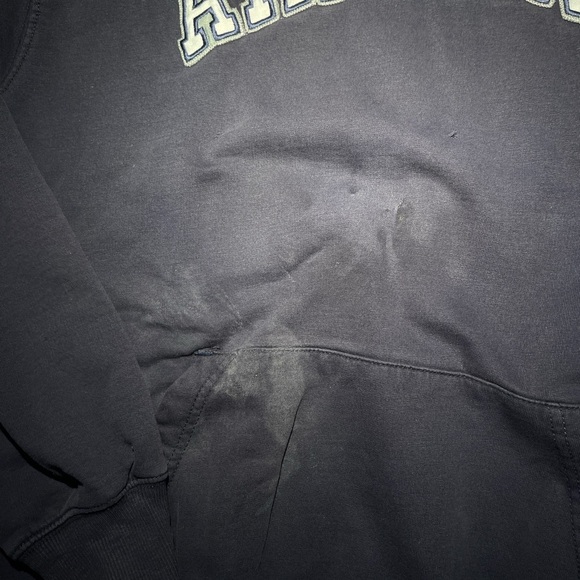 U.S. Air Force Navy Blue and Gray Pullover Drawstring Hoodie - Picture 9 of 10